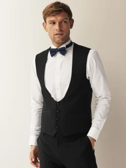 Black Regular Fit Waistcoat