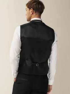 Black Regular Fit Waistcoat