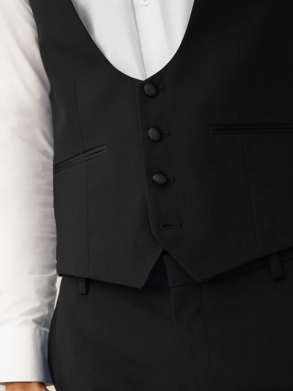 Black Regular Fit Waistcoat
