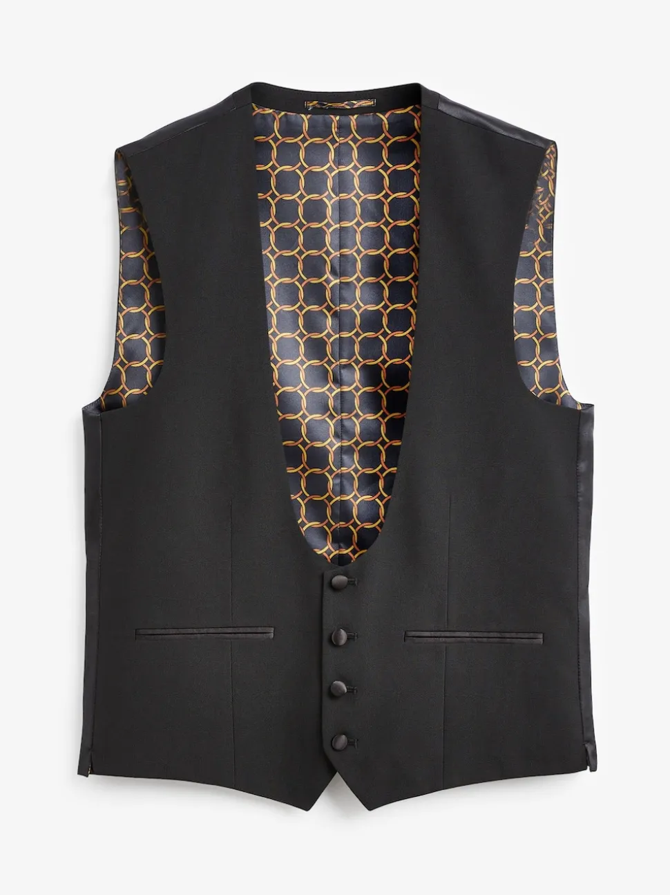 Black Regular Fit Waistcoat