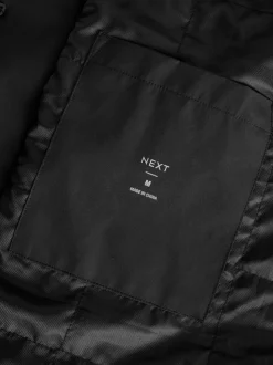 Black Regular Fit Waterproof Trench Coat