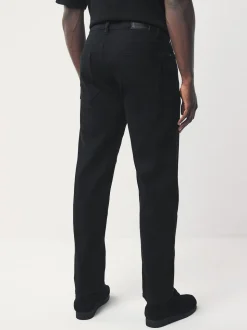 Black Regular Tapered Fit Motionflex Jeans