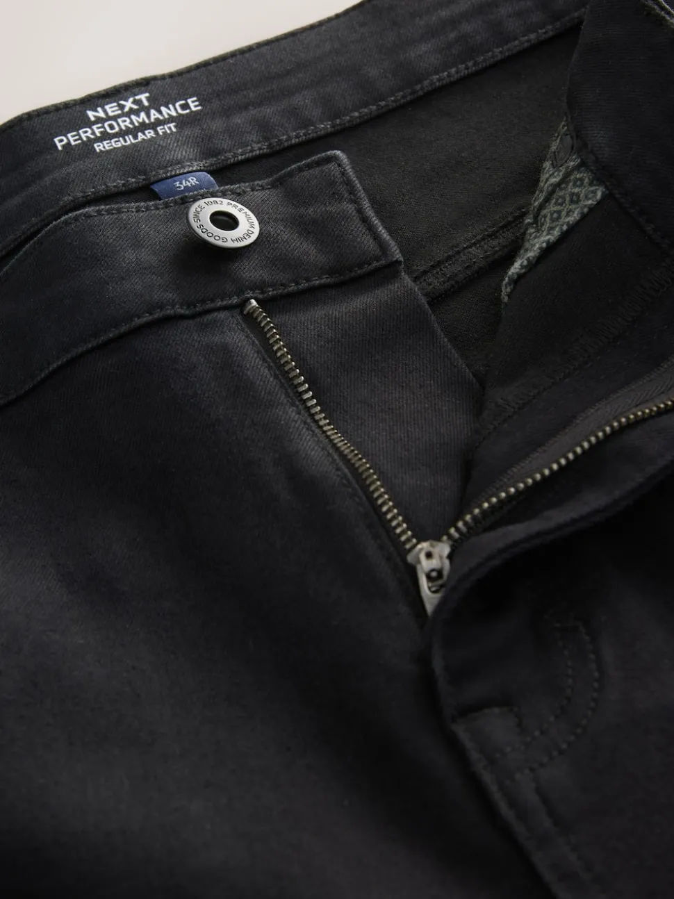 Black Regular Tapered Fit Motionflex Jeans