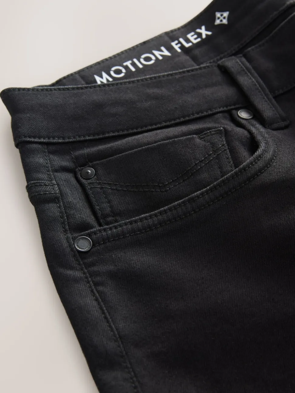 Black Regular Tapered Fit Motionflex Jeans