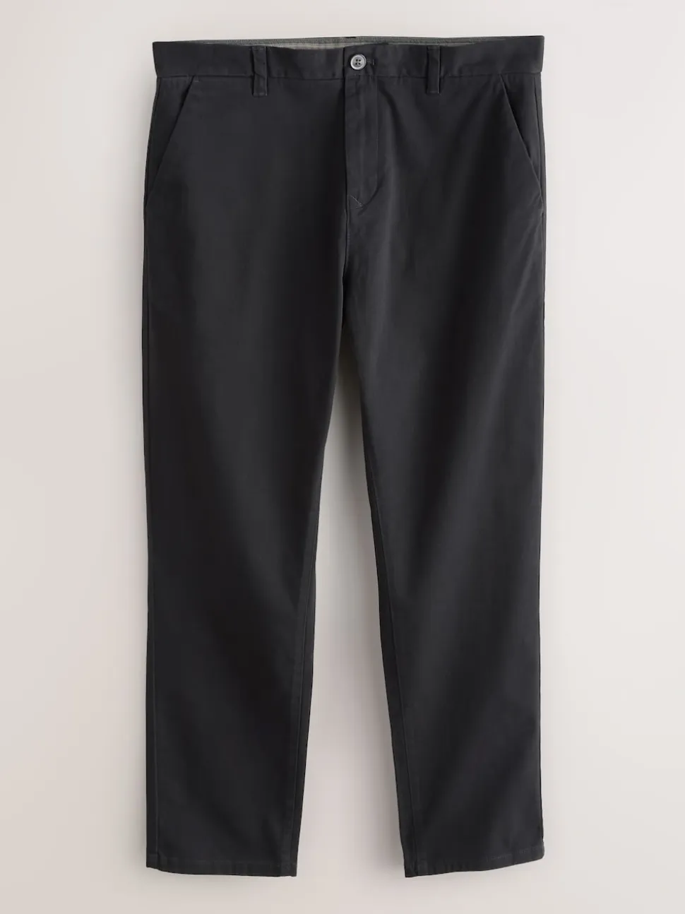 Black Regular Tapered Fit Stretch Chinos Trousers