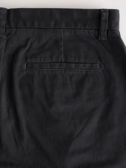 Black Regular Tapered Fit Stretch Chinos Trousers