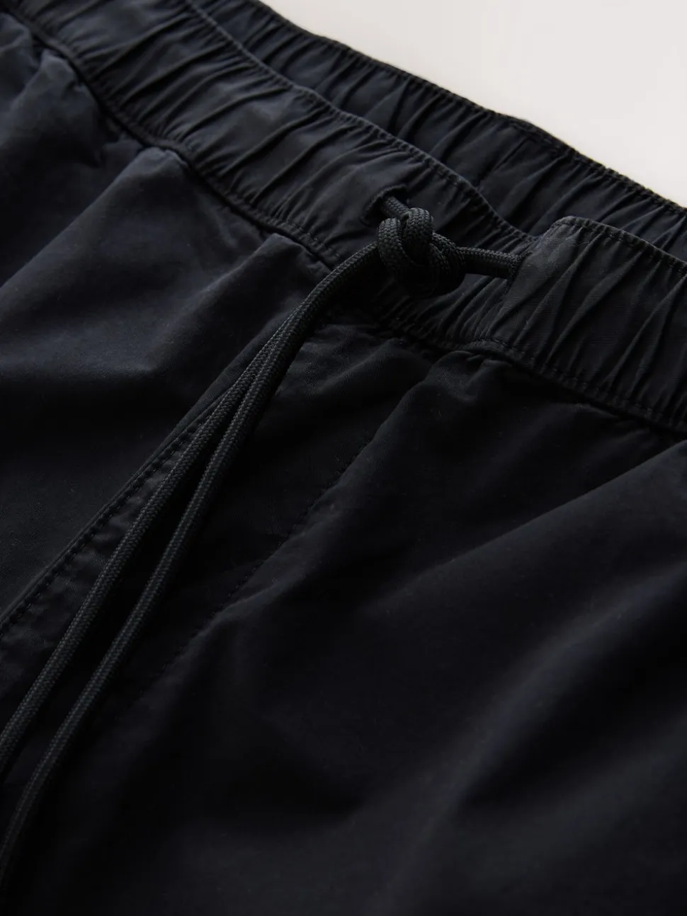 Black Regular Tapered Fit Cotton Stretch Cargo Trousers
