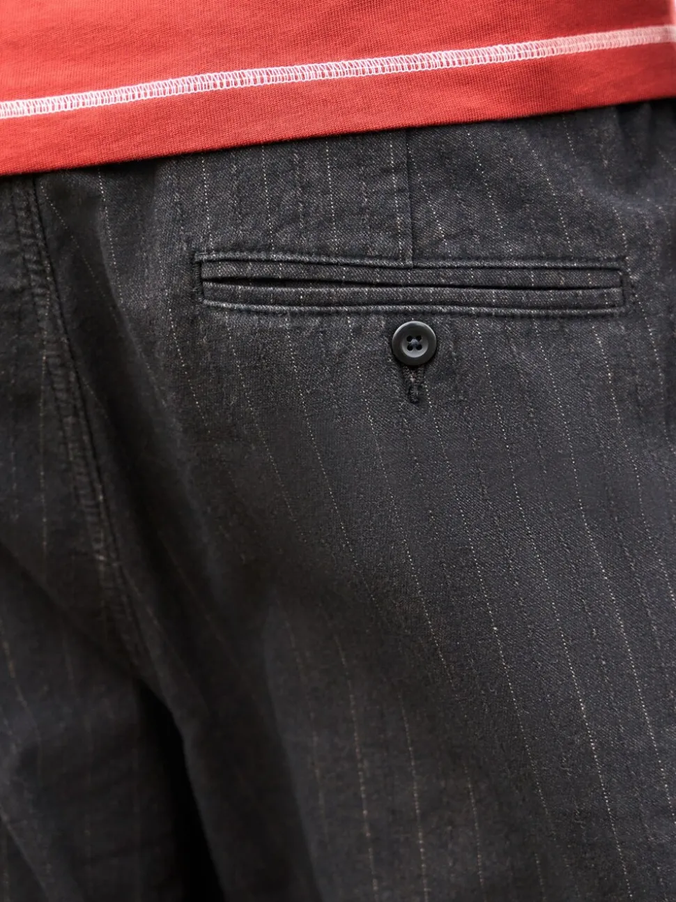 Black Relax Tapered Fit Twin Pleat Heritage Cotton Rich Trousers