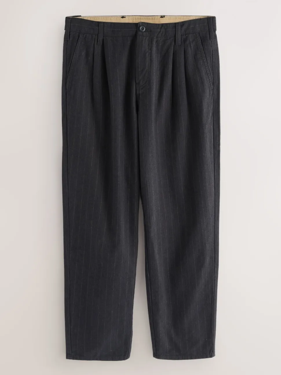 Black Relax Tapered Fit Twin Pleat Heritage Cotton Rich Trousers