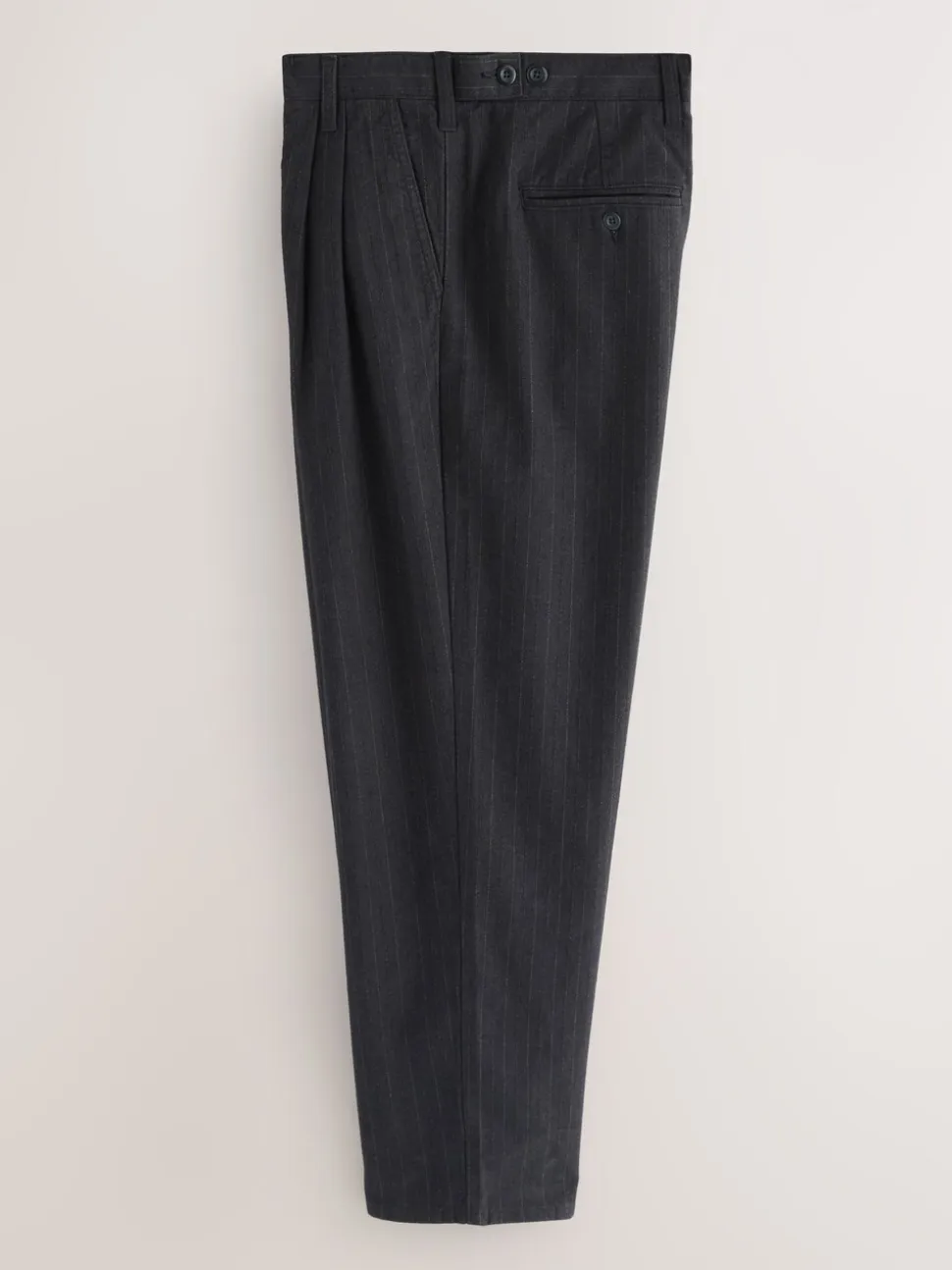 Black Relax Tapered Fit Twin Pleat Heritage Cotton Rich Trousers