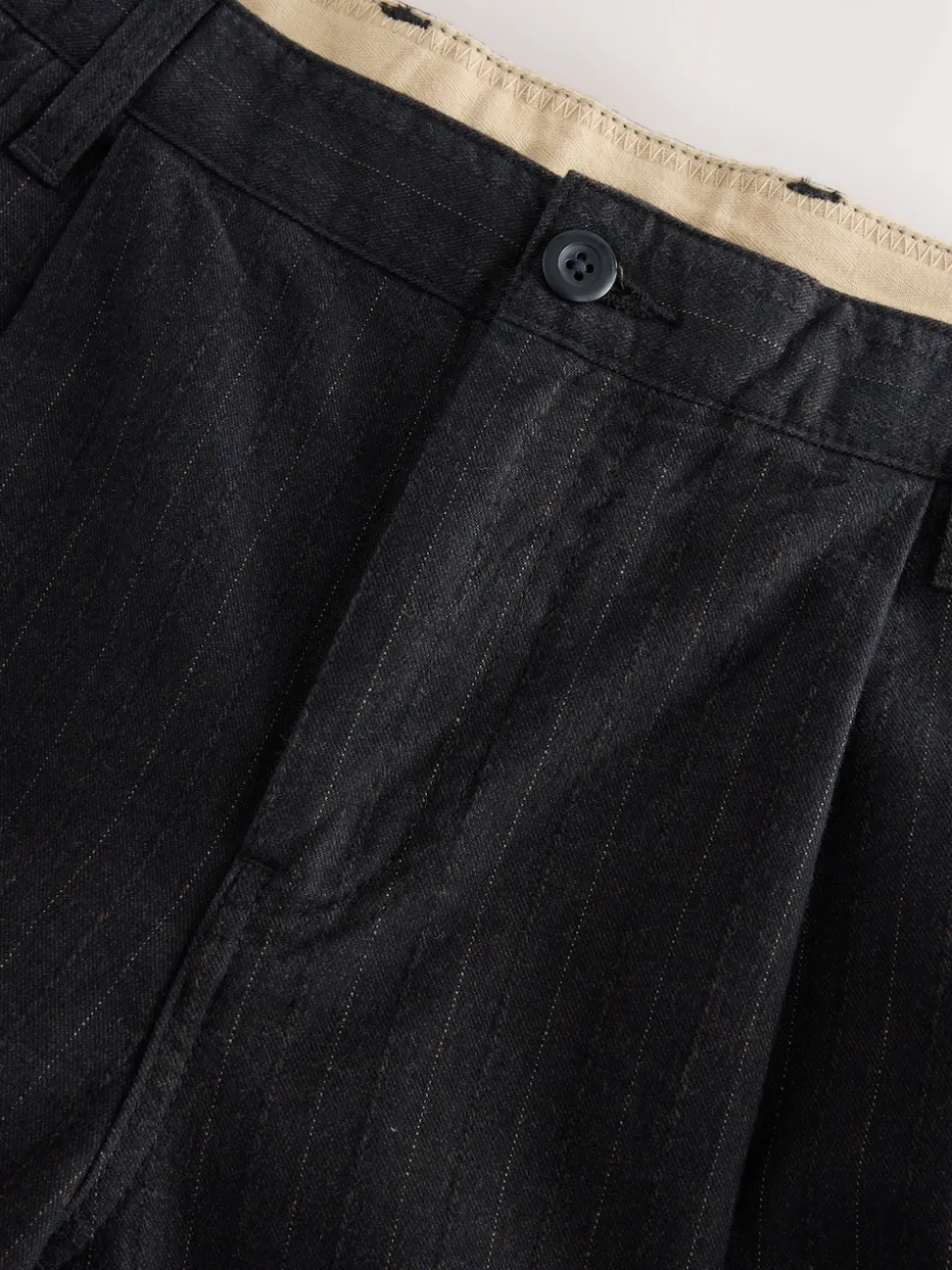 Black Relax Tapered Fit Twin Pleat Heritage Cotton Rich Trousers