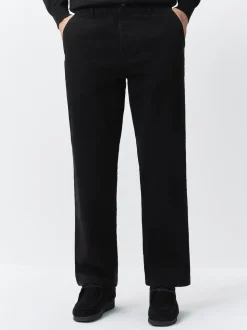 Black Relaxed Fit Authentic Cotton Rich Stretch Trousers