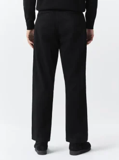 Black Relaxed Fit Authentic Cotton Rich Stretch Trousers