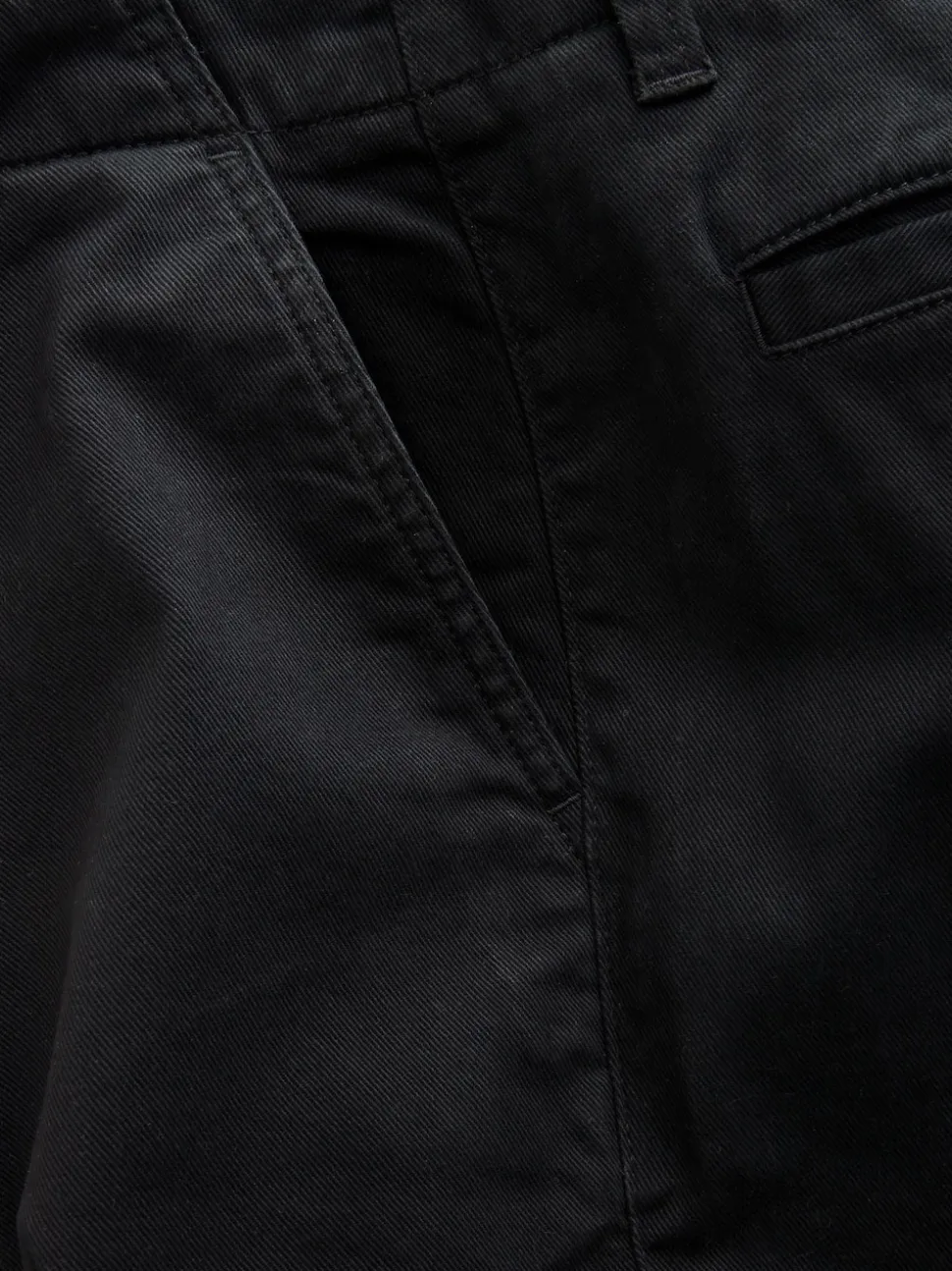 Black Relaxed Fit Authentic Cotton Rich Stretch Trousers
