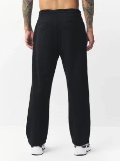Black Relaxed Fit Brushback Heavyweight Joggers