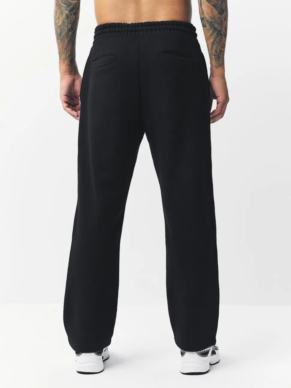 Black Relaxed Fit Brushback Heavyweight Joggers