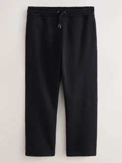 Black Relaxed Fit Brushback Heavyweight Joggers