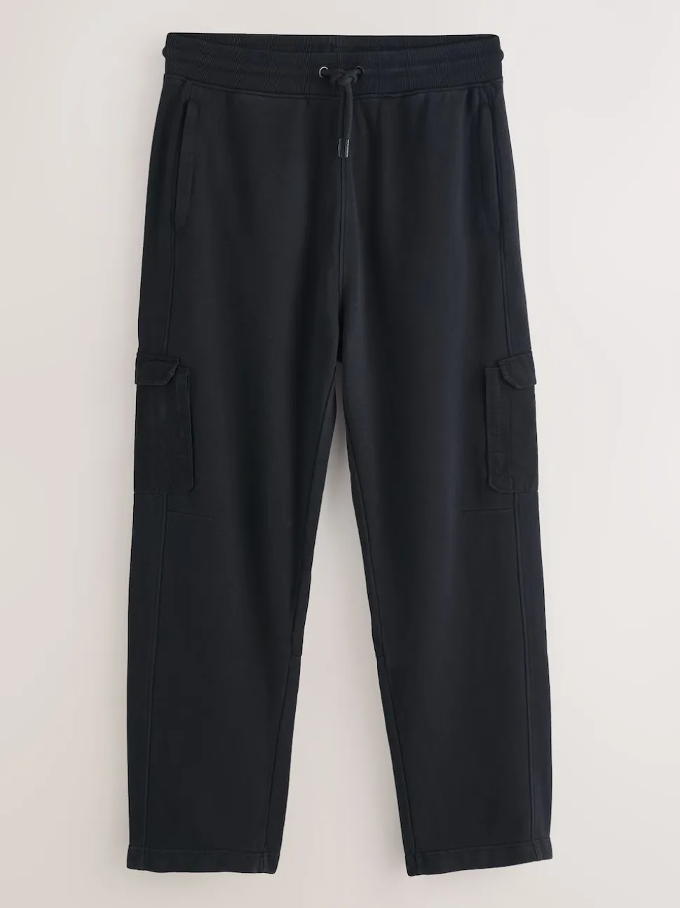 Black Relaxed Fit Garment Wash Utility Style Joggers