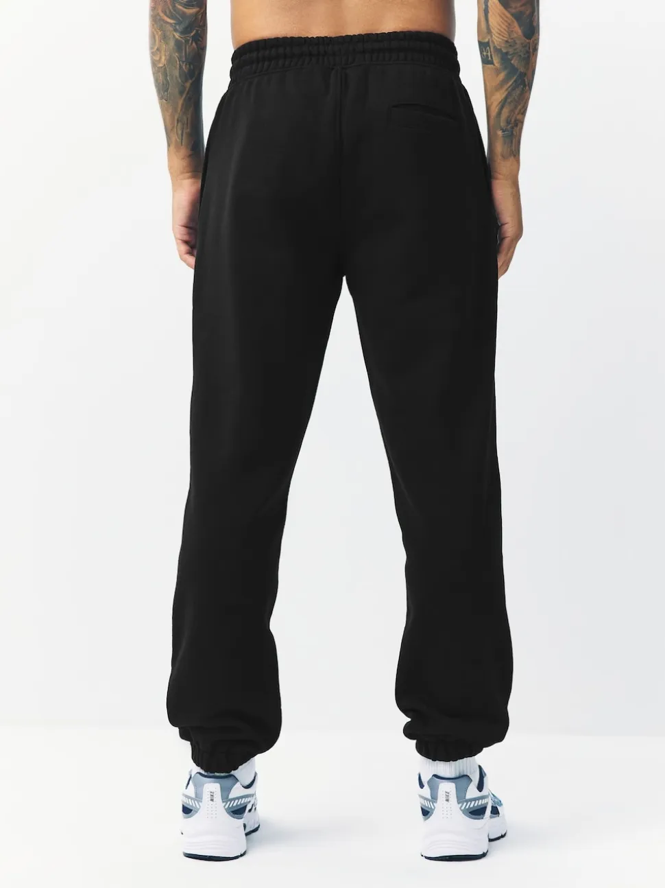 Black Relaxed Fit Slim Fit Brushback Heavyweight Joggers