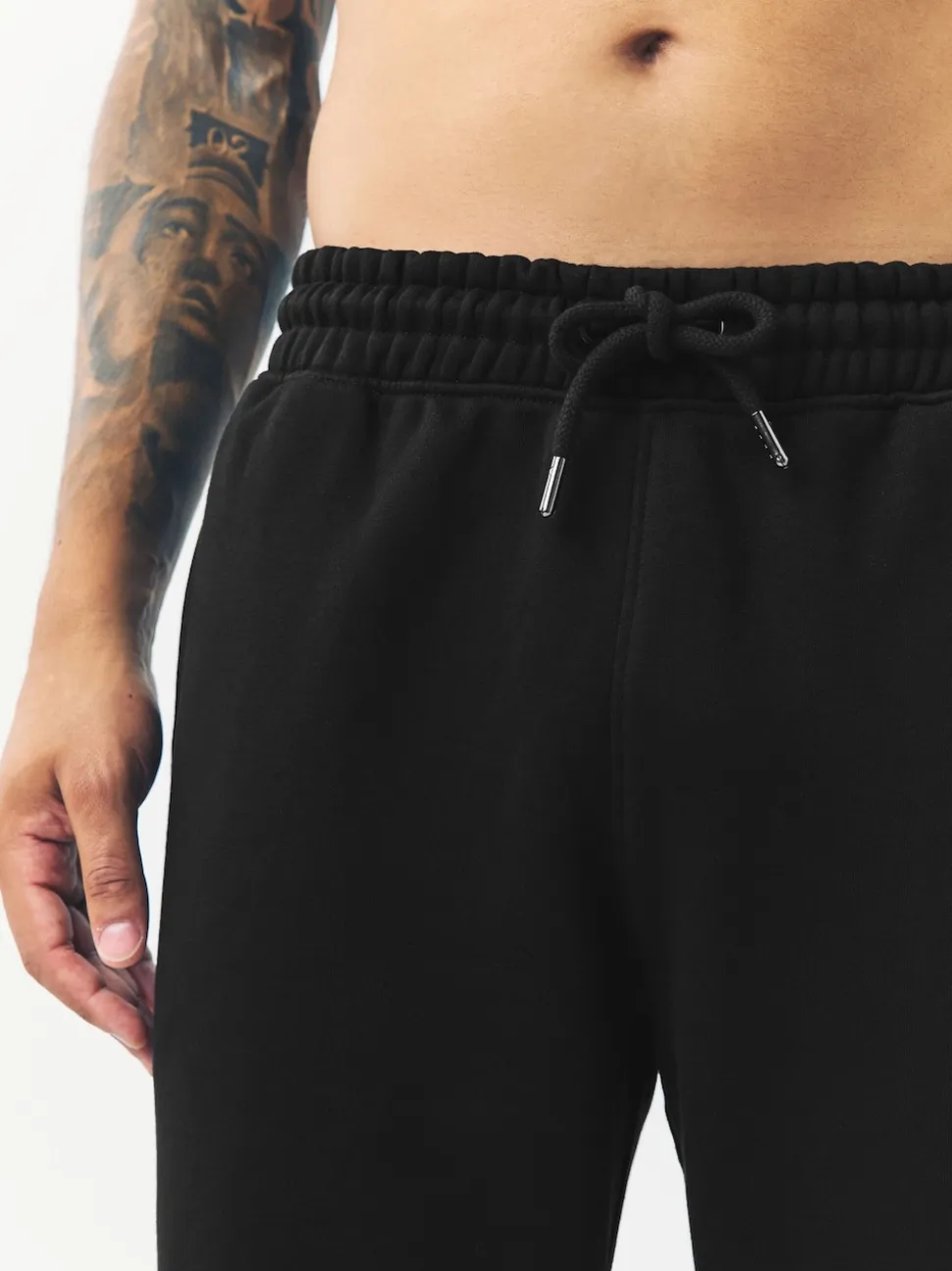 Black Relaxed Fit Slim Fit Brushback Heavyweight Joggers