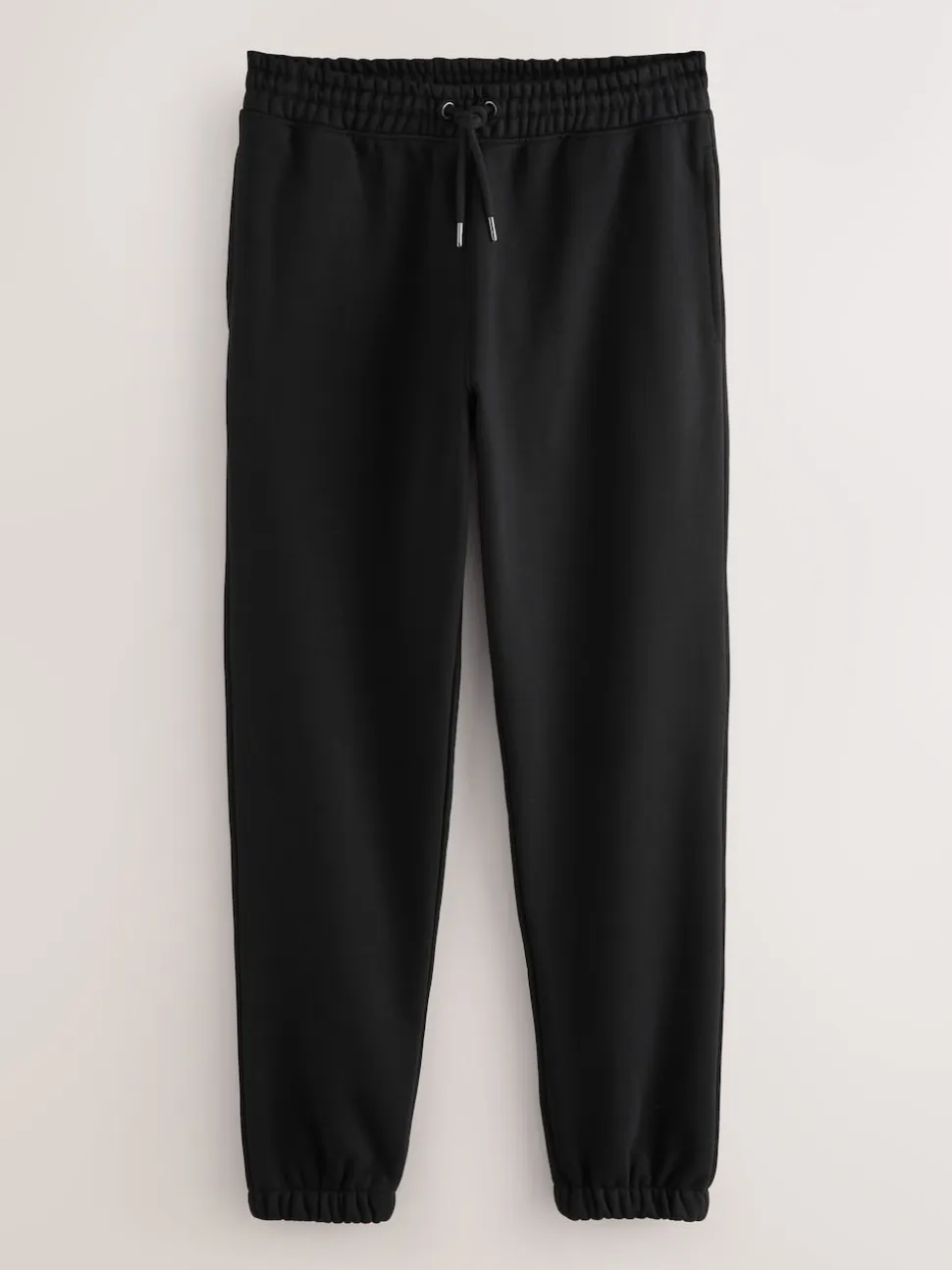 Black Relaxed Fit Slim Fit Brushback Heavyweight Joggers