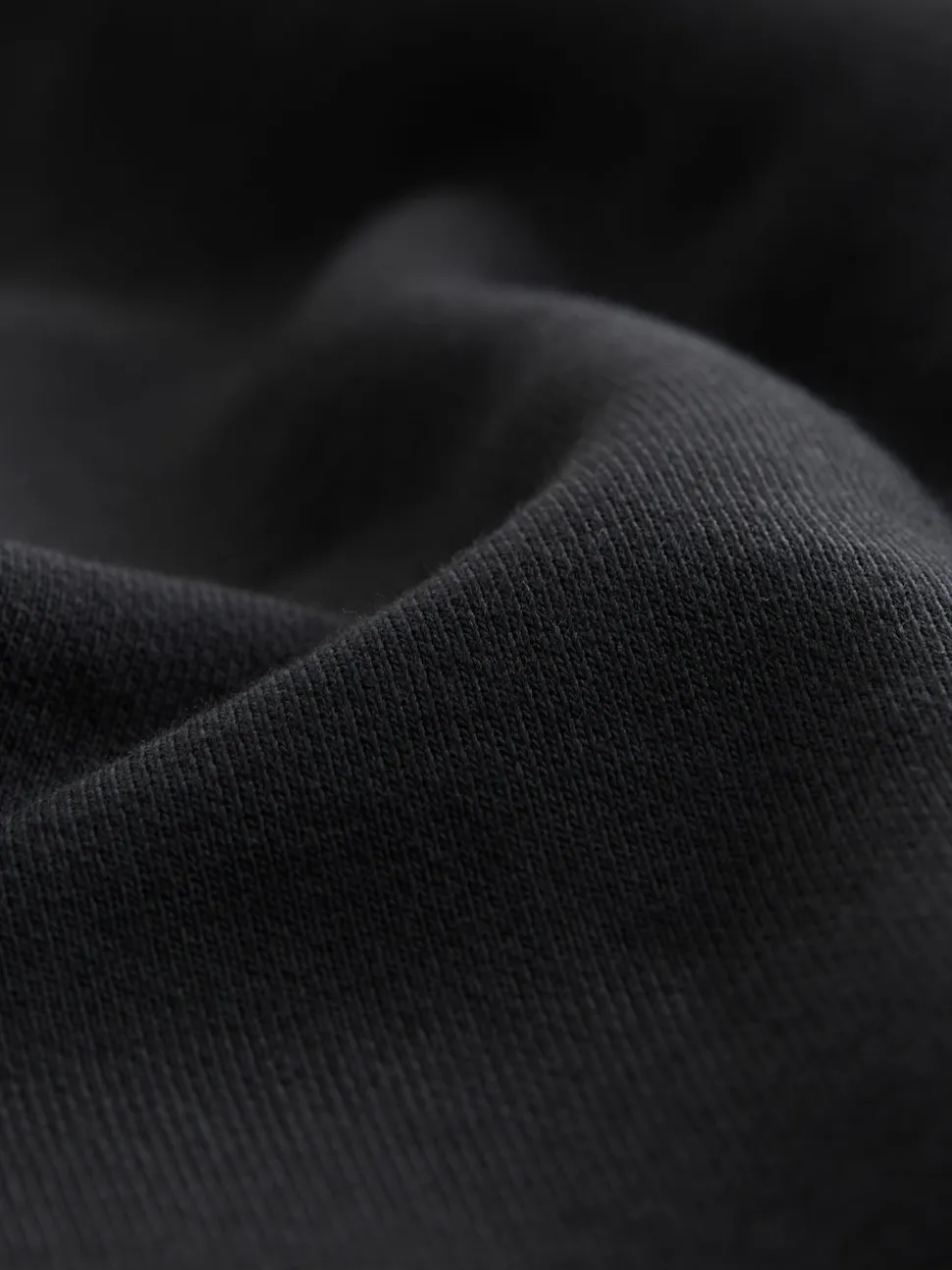 Black Relaxed Fit Slim Fit Brushback Heavyweight Joggers