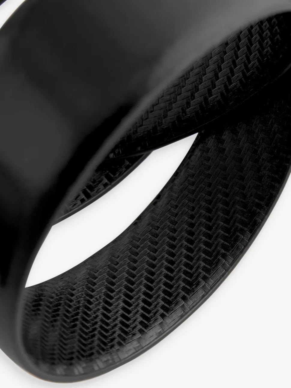 Black Reversible Print Smooth Leather Belt