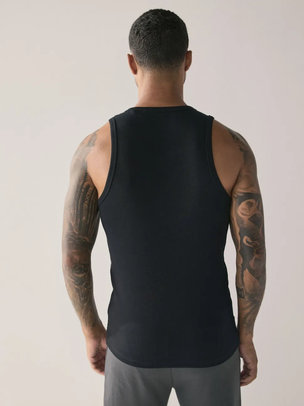 Black Rib Vests 5 Pack