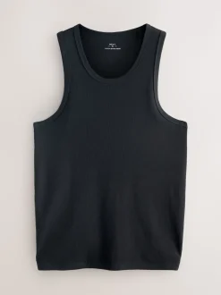 Black Rib Vests 5 Pack