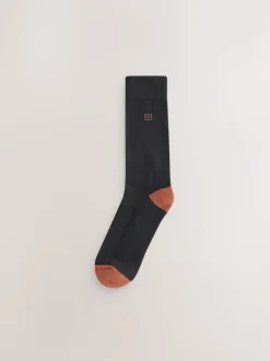 Black Rich Heel Cushioned Sole Comfort Socks