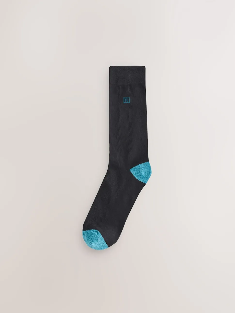 Black Rich Heel Cushioned Sole Comfort Socks