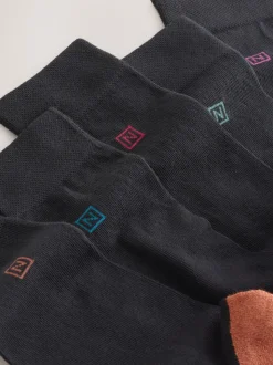 Black Rich Heel Cushioned Sole Comfort Socks
