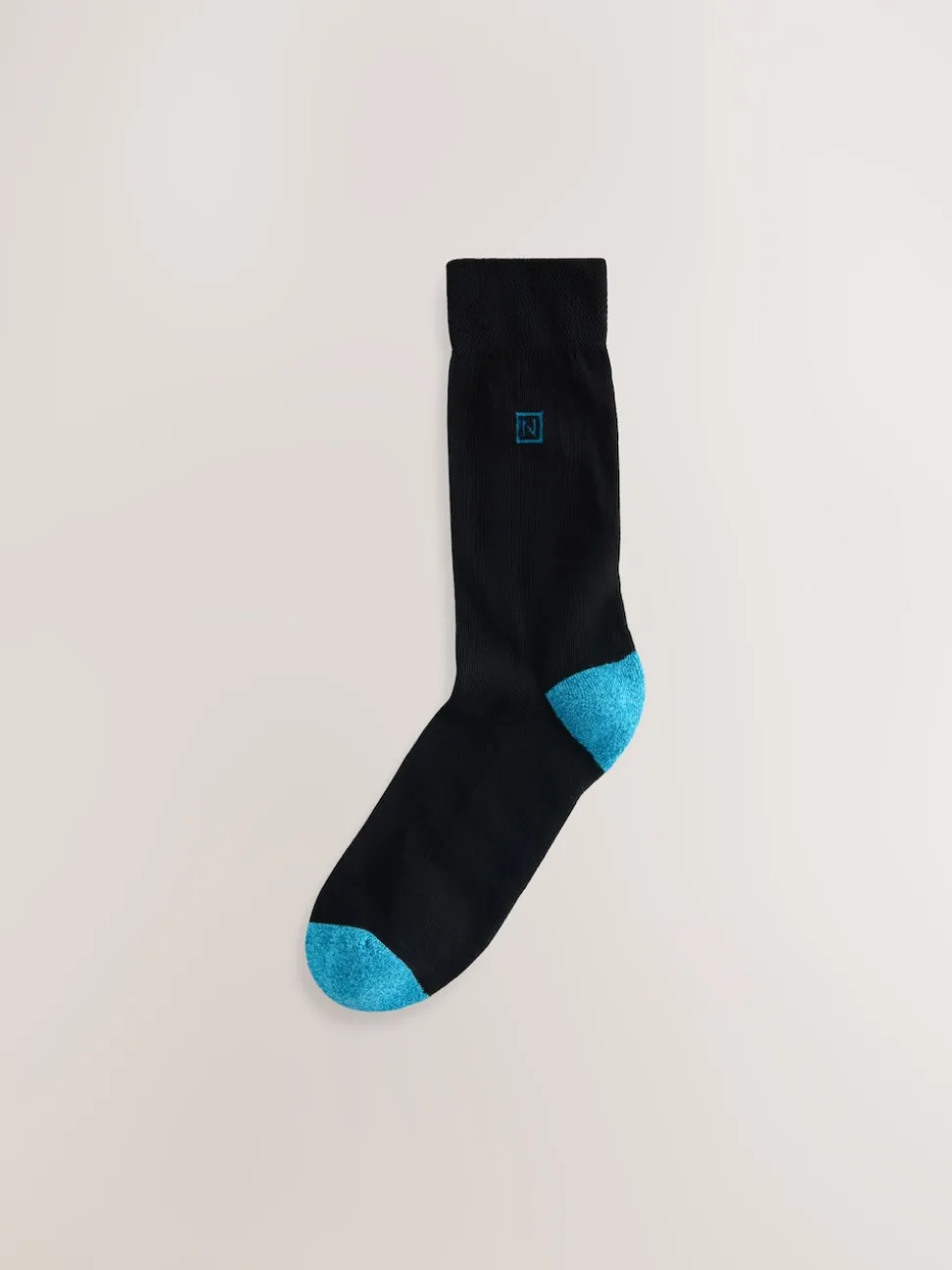 Black Rich Heel Striped Cushioned Sole Comfort Socks 10 Pack