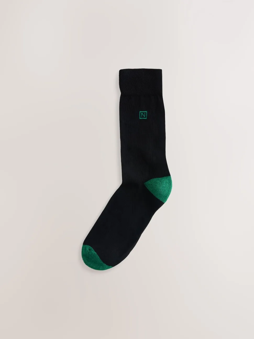 Black Rich Heel Striped Cushioned Sole Comfort Socks 10 Pack