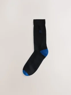 Black Rich Heel Striped Cushioned Sole Comfort Socks 10 Pack