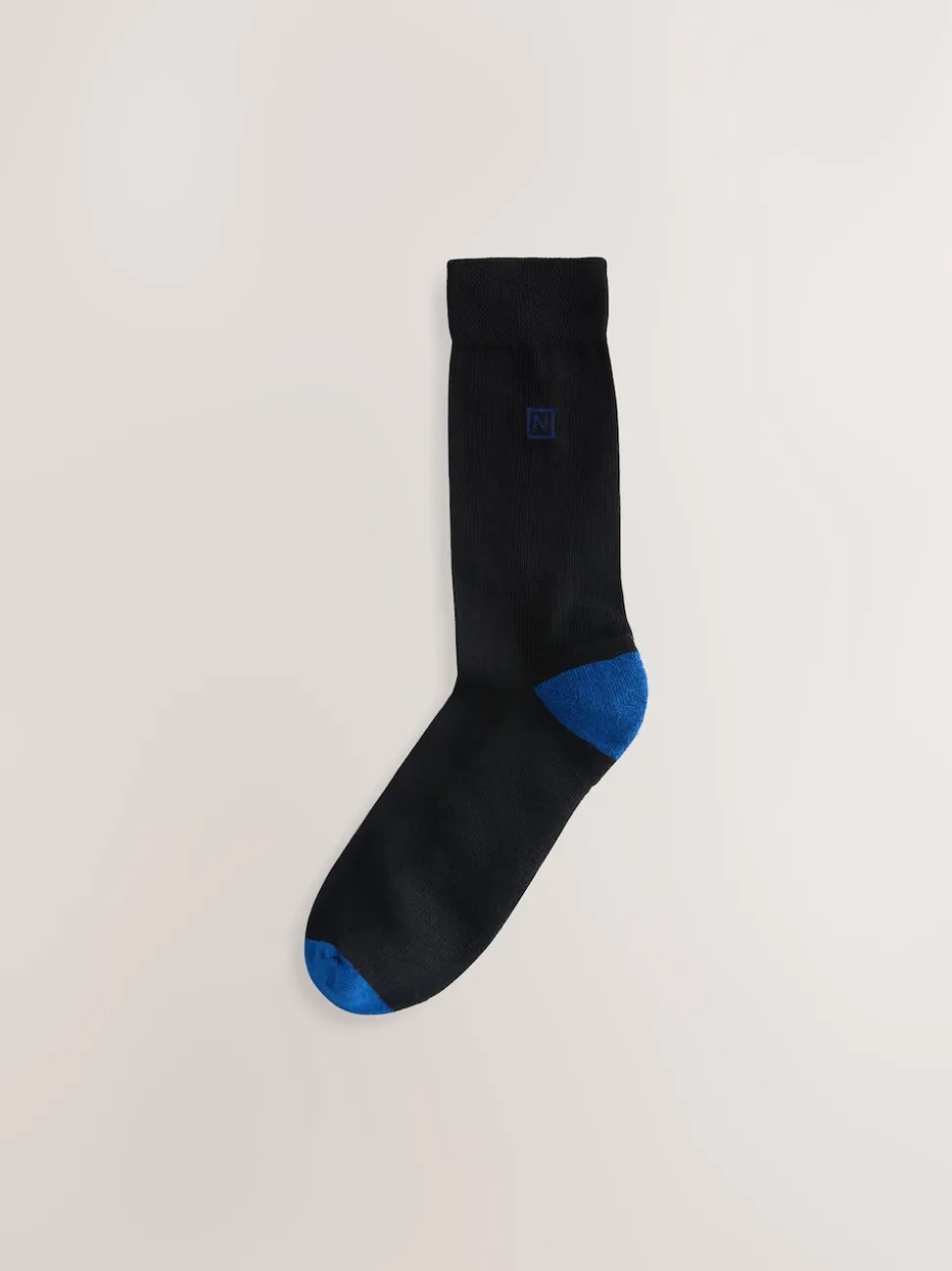 Black Rich Heel Striped Cushioned Sole Comfort Socks 10 Pack