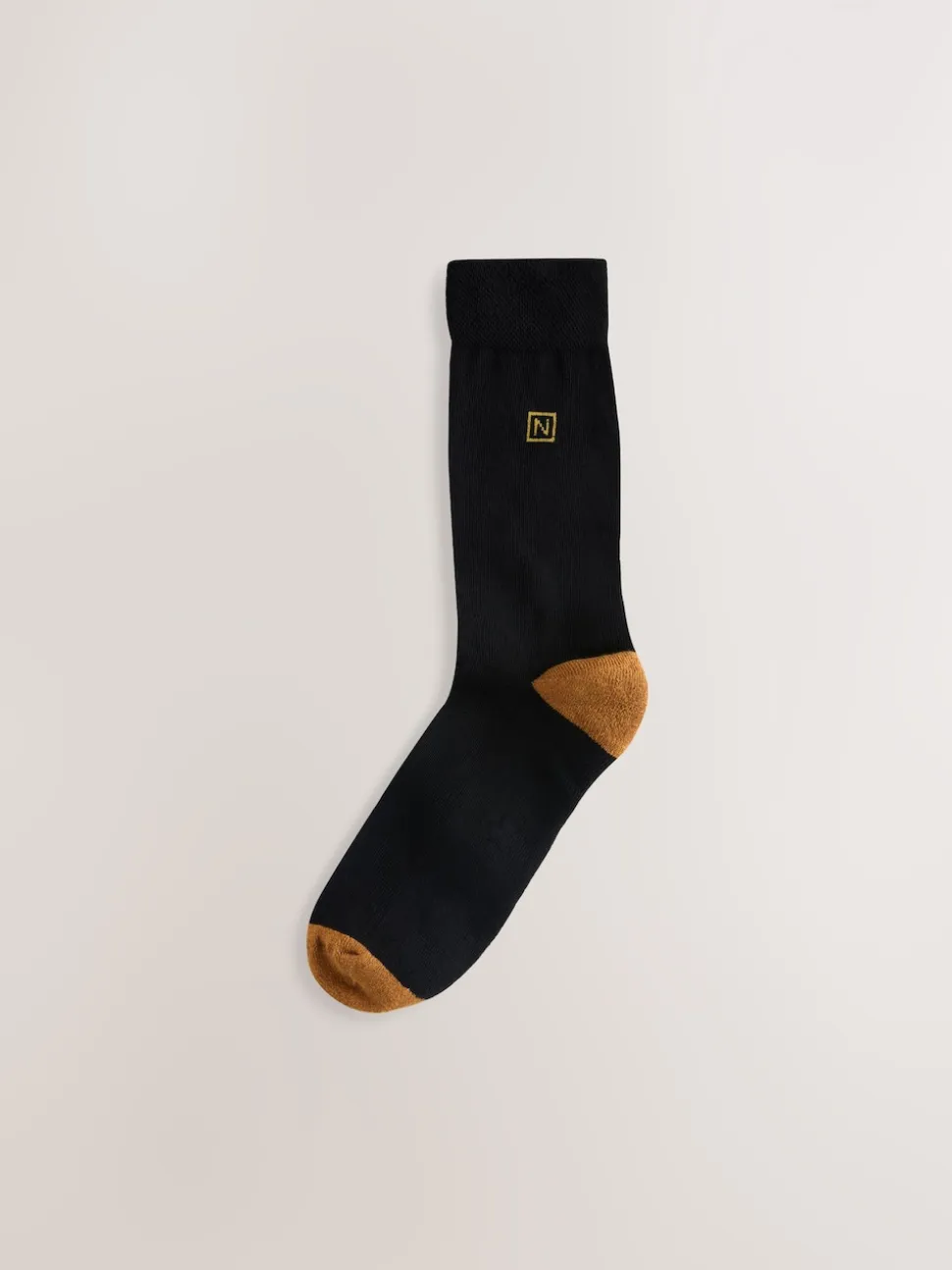 Black Rich Heel Striped Cushioned Sole Comfort Socks 10 Pack