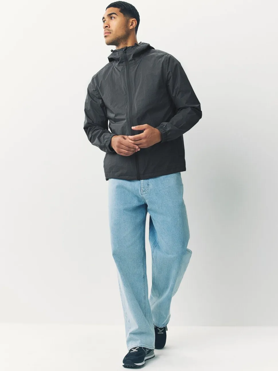 Black Ripstop DryTech Lightweight Waterproof Packable Jacket