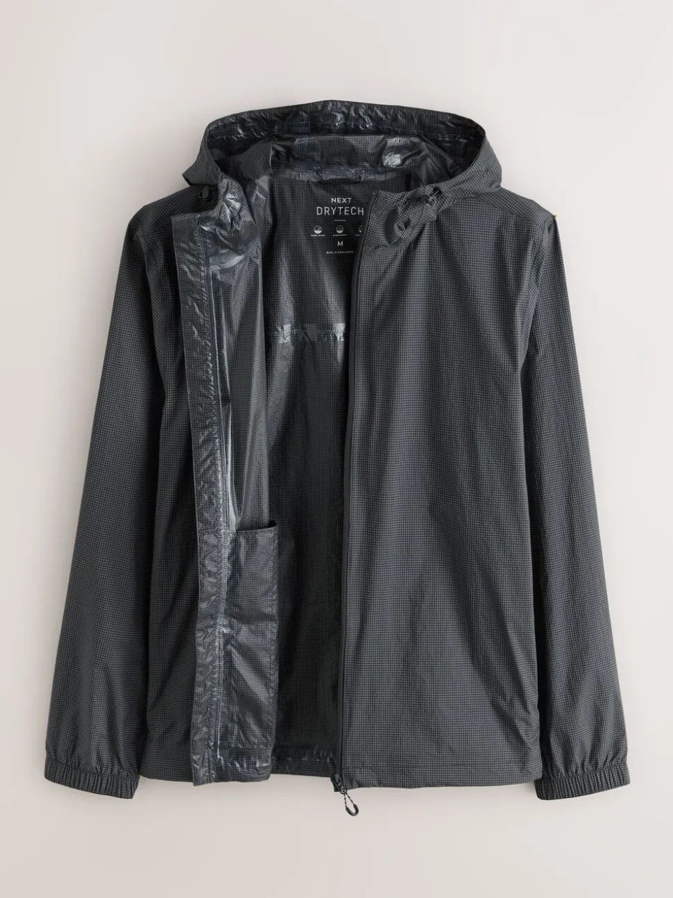 Black Ripstop DryTech Lightweight Waterproof Packable Jacket