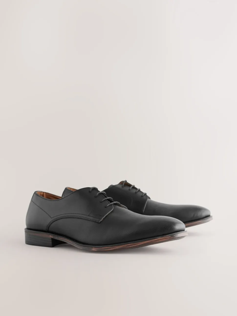 Black Saffiano Leather Derby Shoes