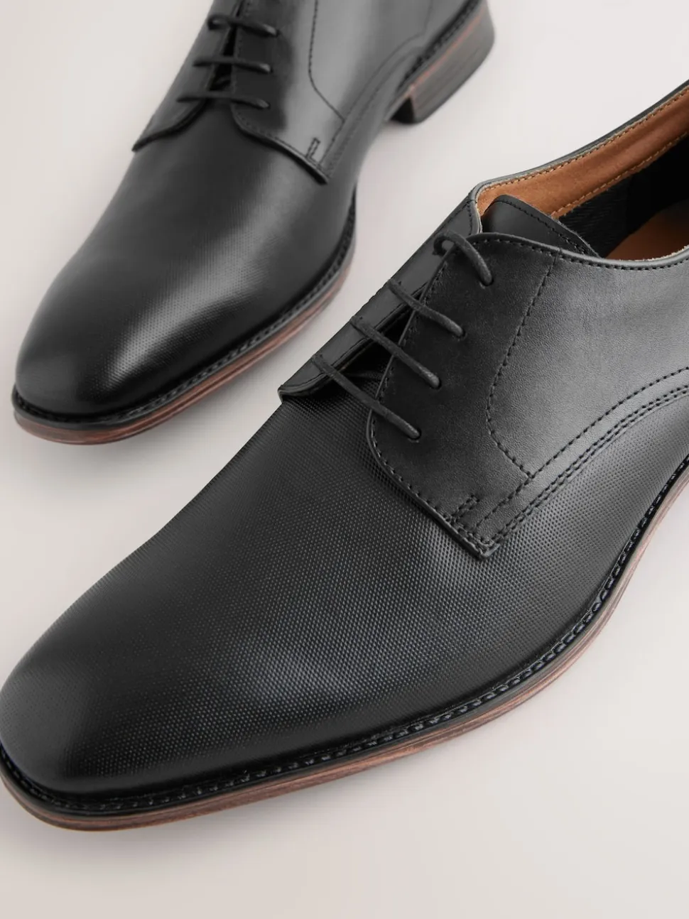 Black Saffiano Leather Derby Shoes