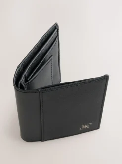 Black Saffiano Leather Swirly N Bifold Wallet