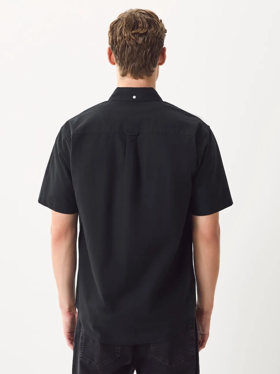Black Short Sleeve Oxford Shirt