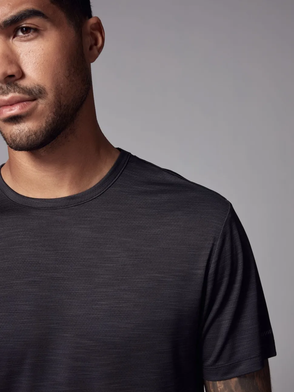 Black Short Sleeve Tee Active Gym Training Top