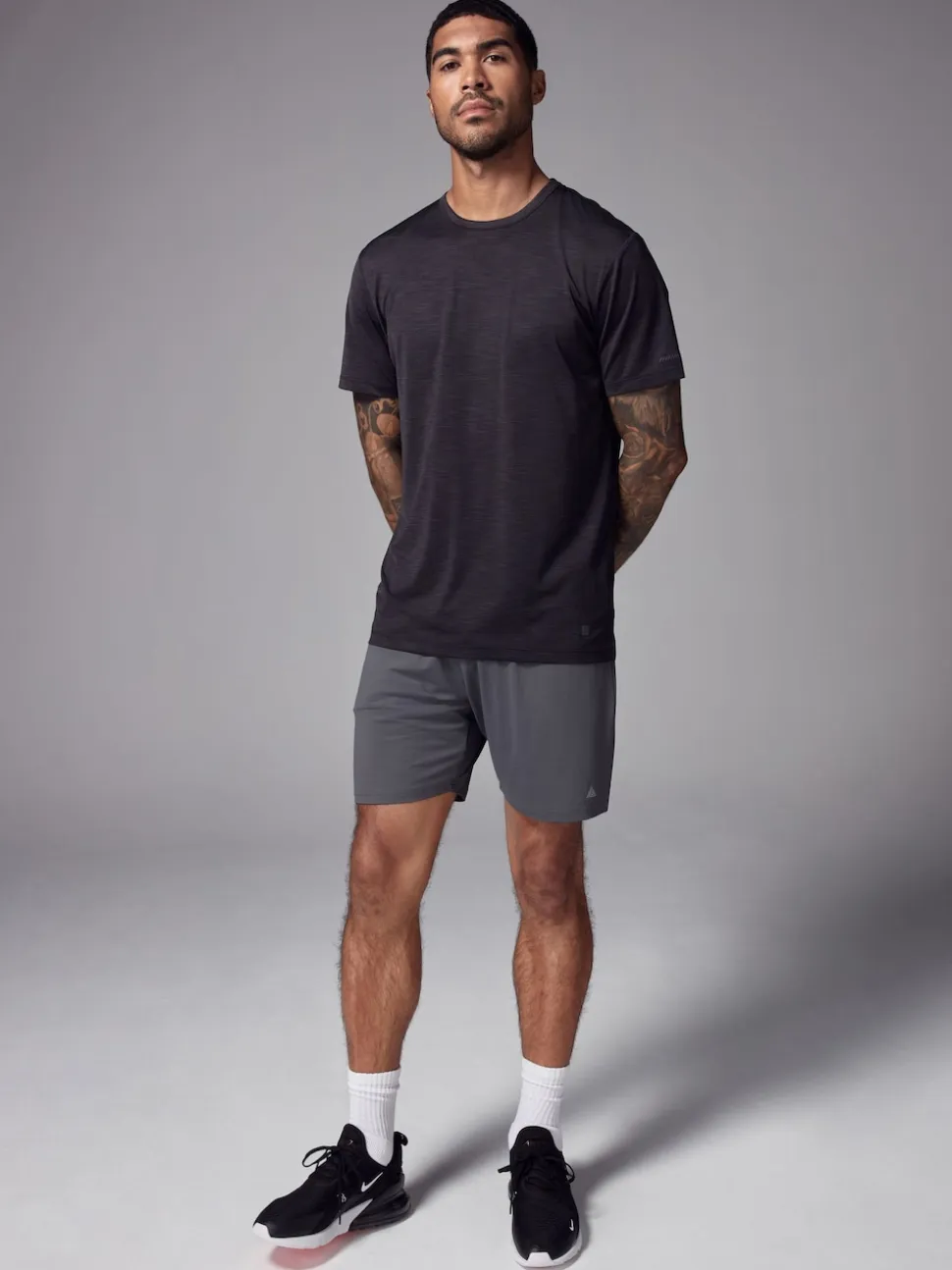 Black Short Sleeve Tee Active Gym Training Top