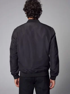 Black Shower Resistant Bomber Jacket