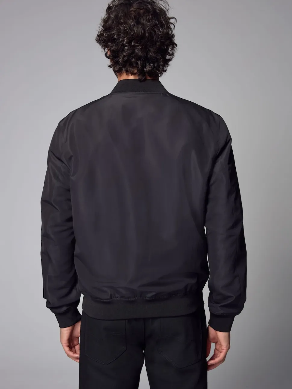 Black Shower Resistant Bomber Jacket