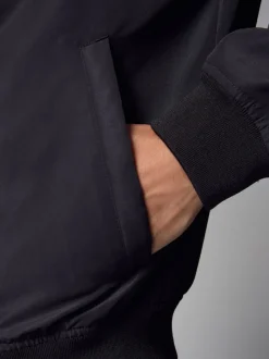 Black Shower Resistant Bomber Jacket