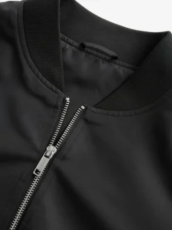 Black Shower Resistant Bomber Jacket