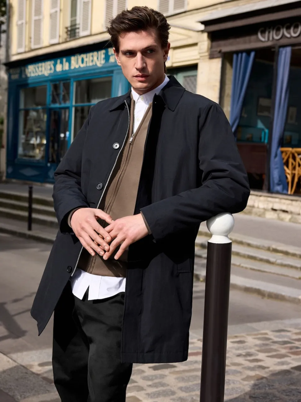 Black Shower Resistant Padded Trench Coat